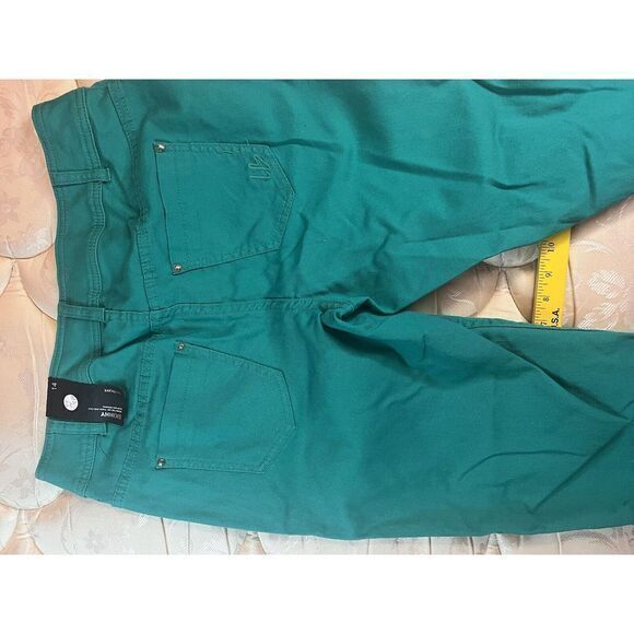 NWT LANE BRYANT Women's Green Jeans SIZE 14 SKINNY STRECH DENIM Tapered New - Picture 9 of 16
